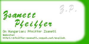 zsanett pfeiffer business card